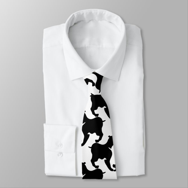 Faux pied-de-poule with L Dogs fashion Tie 2 (Tied)