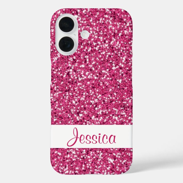 Faux Pin Glitter Pattern Look-like And Custom Name Case-Mate iPhone Case (Back)
