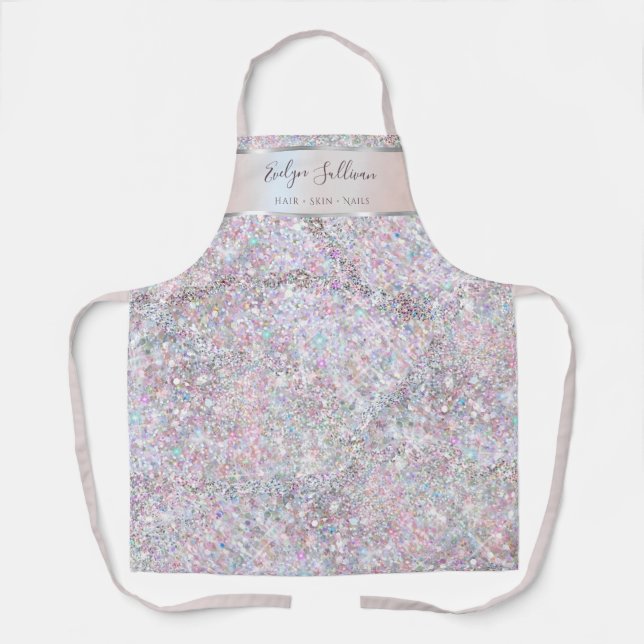 Faux pink glitter foil apron (Front)
