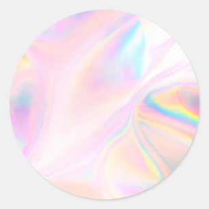 Faux Pink Holographic Custom Trendy  Classic Round Sticker