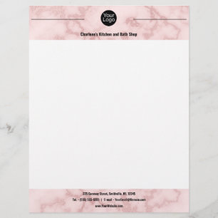 Faux Pink Marble Letterhead