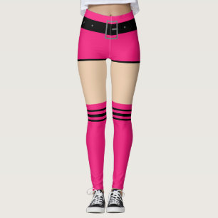 Faux Pink Shorts and Socks Leggings