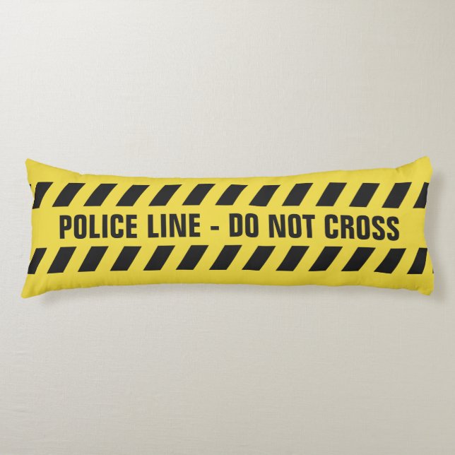 Faux Police Line custom text body pillow (Front)
