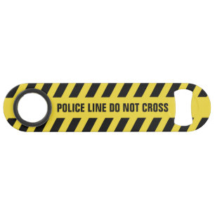 Faux Police Line custom text bottle opener Bar Key