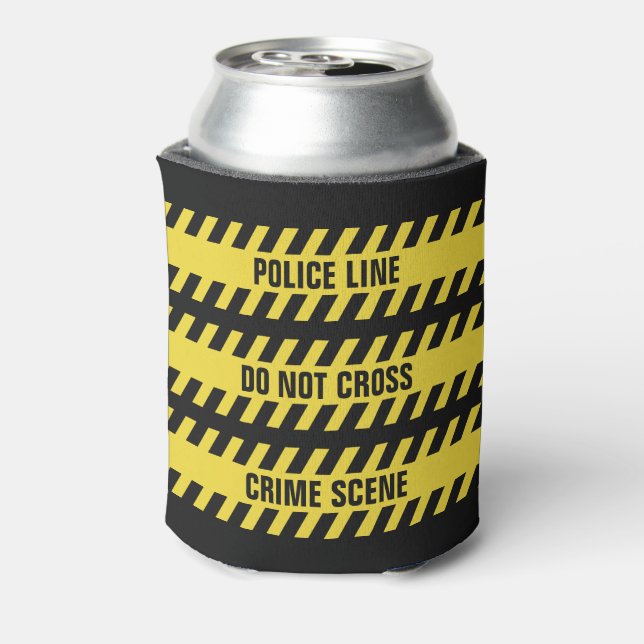 Faux Police Line custom text can cooler (Can Back)