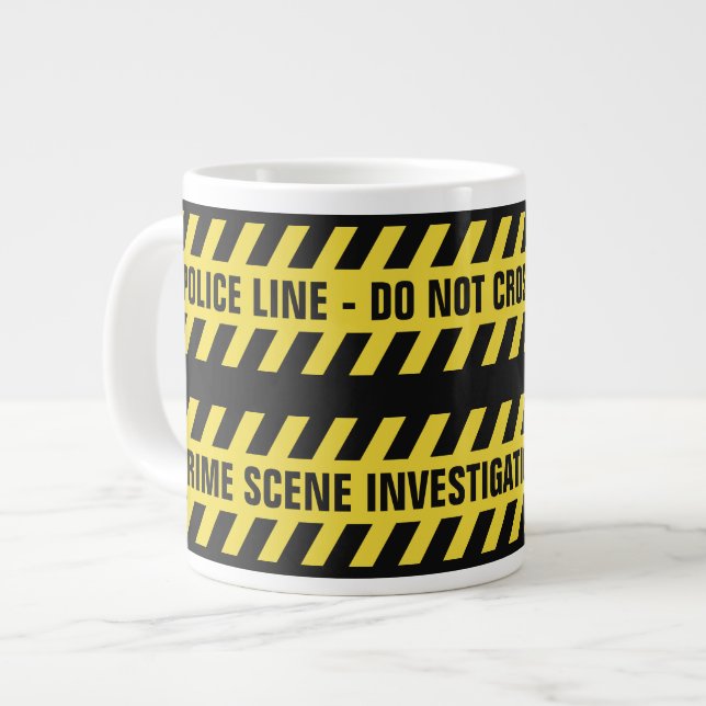 Faux Police Line custom text mugs (Front Left)