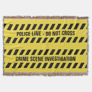 Faux Police Line custom text throw blanket