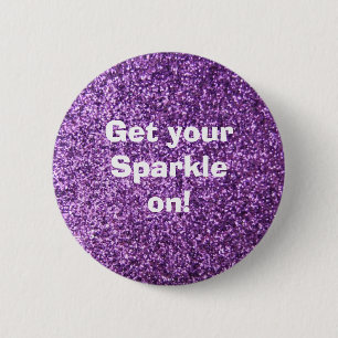Faux Purple Glitter 2 Inch Round Button