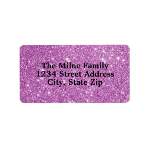 Faux Purple Glitter - Address Labels
