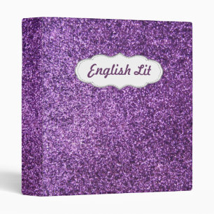 Faux Purple Glitter Binder