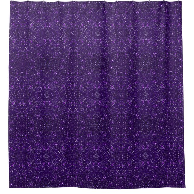Faux Purple Glitter Shower Curtain (Front)