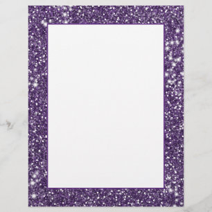 Faux Purple Glitter Texture Look Letterhead