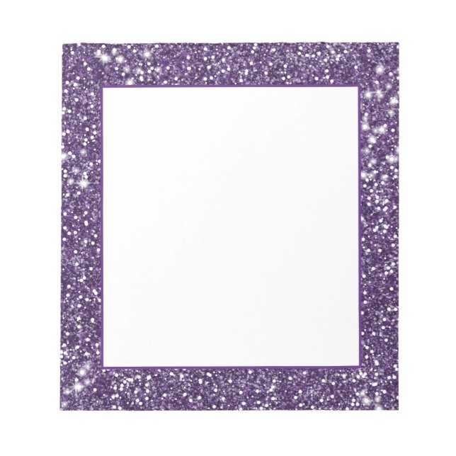 Faux Purple Glitter Texture Look Notepad (Front)