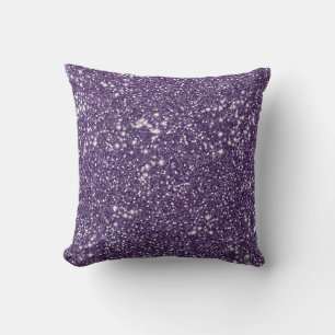 Faux Purple Glitter Texture Look Throw Pillow