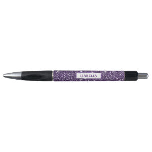 Faux Purple Glitter Texture Look With Custom Text Pen