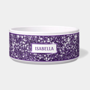 Faux Purple Glitter Texture Look & Your Pet's Name