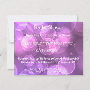 Faux Purple Glittering Fab Confetti Sparkles Dots Invitation