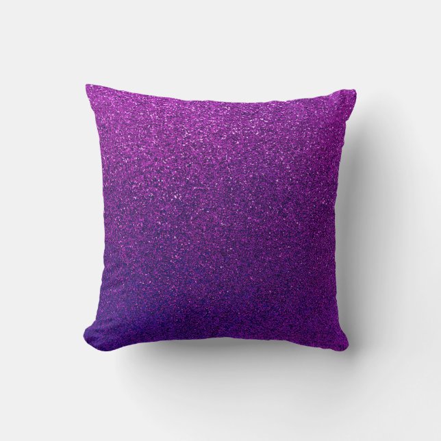 Faux Purple Violet Glitter Background Sparkle Throw Pillow (Front)
