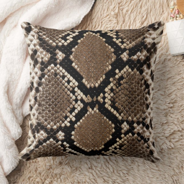 Faux Python Snake Skin Throw Pillow (Blanket)