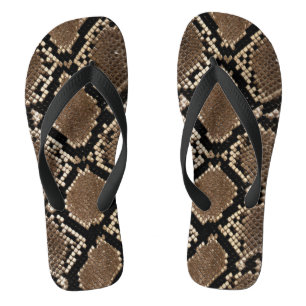 Faux Python Snakeskin Flip Flops