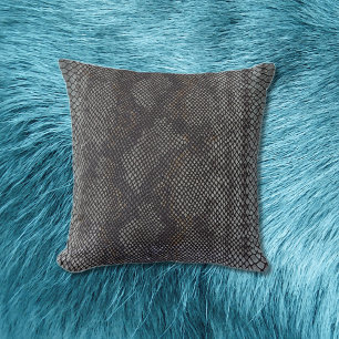 Faux Python Snakeskin Intricately Detailed Throw Pillow