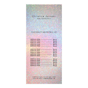 faux rainbow glitter price list rack card