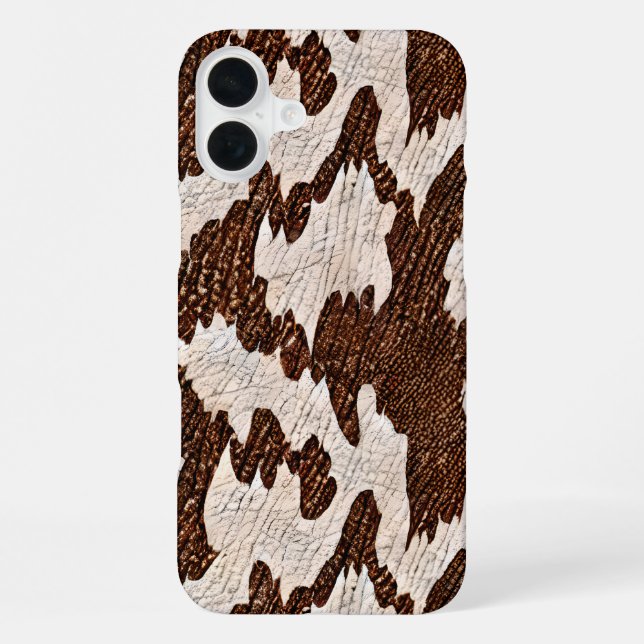 Faux rawhide tiled pattern Western iPhone Case (Back)