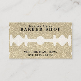 Faux razor golden glitter texture Business Card