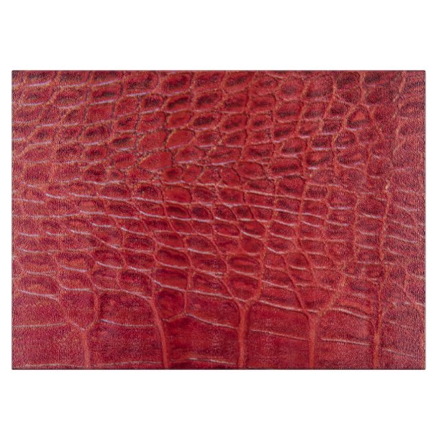 Faux red alligator leather cutting board (Front)