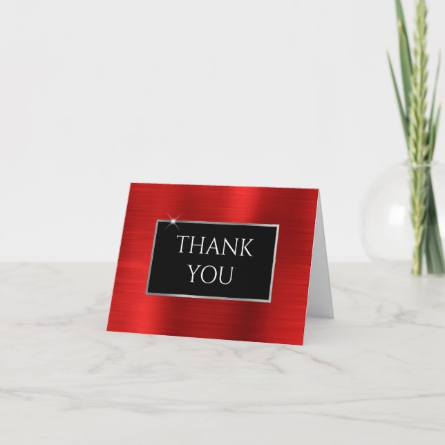 Faux Red Foil Thank You Card (Front)