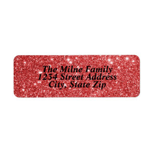 Faux Red Glitter - Return Address Labels
