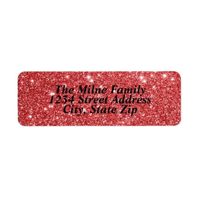 Faux Red Glitter - Return Address Labels (Front)