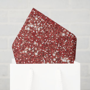 Faux Red Glitter Texture Look-like Design Tissue Paper