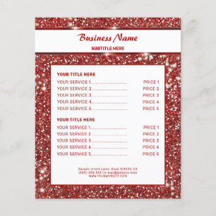 Faux Red Glitter Texture Look With Custom Text Flyer