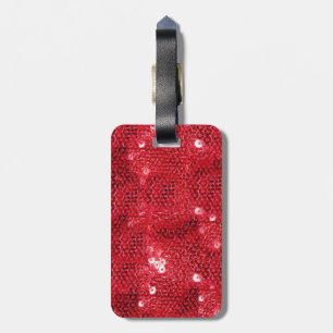 Faux Red Sequin Pattern Image Luggage Tag
