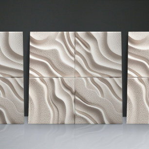Faux Relief Glazed White Minimalist Home Decor Tile