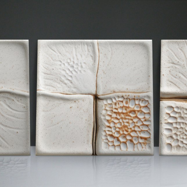 Faux Relief Glazed White Minimalist Home Decor Tile (Creator Uploaded)