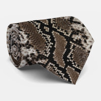 Faux Reticulated Python Snake Skin Men's Tie