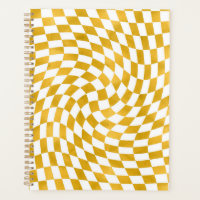 Faux Retro Chèques à huile d'or Warped Checkerboar
