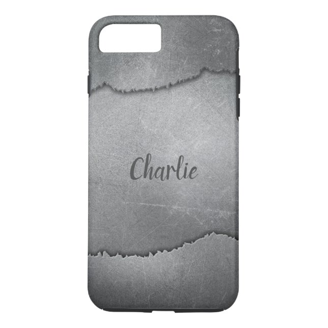 Faux Ripped Metal custom name phone cases (Back)