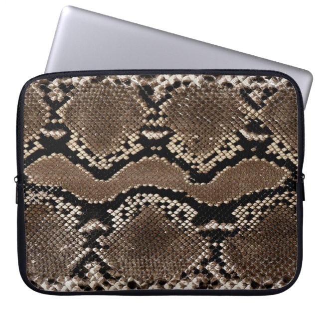 Faux Rock Python Snake Skin Laptop Sleeve (Front)