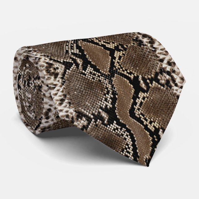 Faux Rock Python Snake Skin Men's Tie (Rolled)