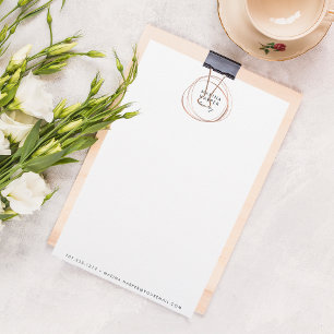 Faux Rose Gold Abstract Logo Stationery