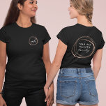 Faux Rose Gold Abstract Logo T-Shirt<br><div class="desc">Designed to match our Abstract Logo collection, this chic tee features your name or business name encircled by an abstract circle logo in faux rose gold foil. Personalize the front with a smaller logo with your monogram or initials inside.</div>