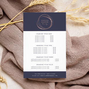 Faux Rose Gold Abstract Pricing & Services Flyer