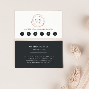 Faux Rose Gold Abstrait Logo Cartes de fidélité