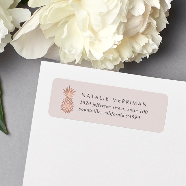 Faux Rose Gold Ananas Adresse de retour (Créateur téléchargé)
