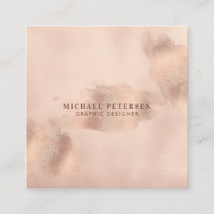 Faux Rose Gold Copper Foil   Graphic Designer Square Business Card