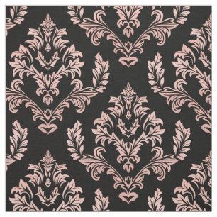 Faux Rose Gold Damask Fabric