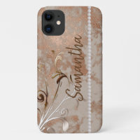 Faux Rose Gold Editable Name iPhone / coque ipad